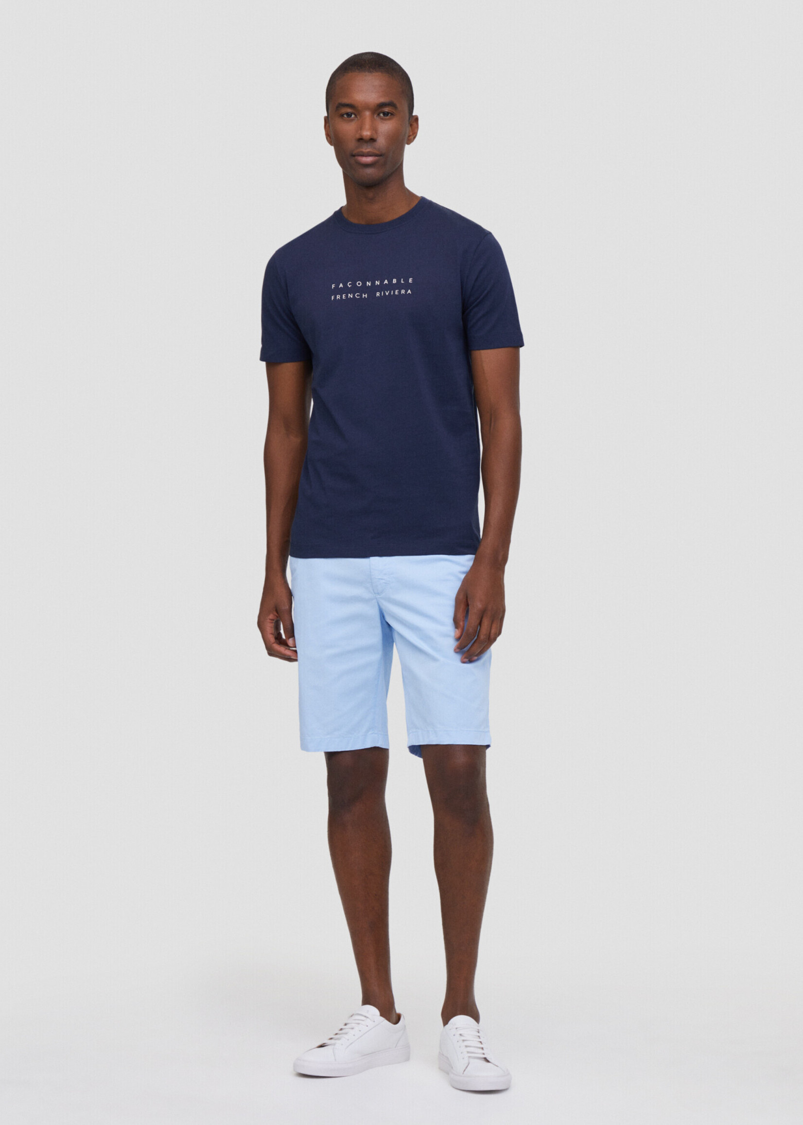 FAÇONNABLE T-shirt classique coupe club - Bleu marine