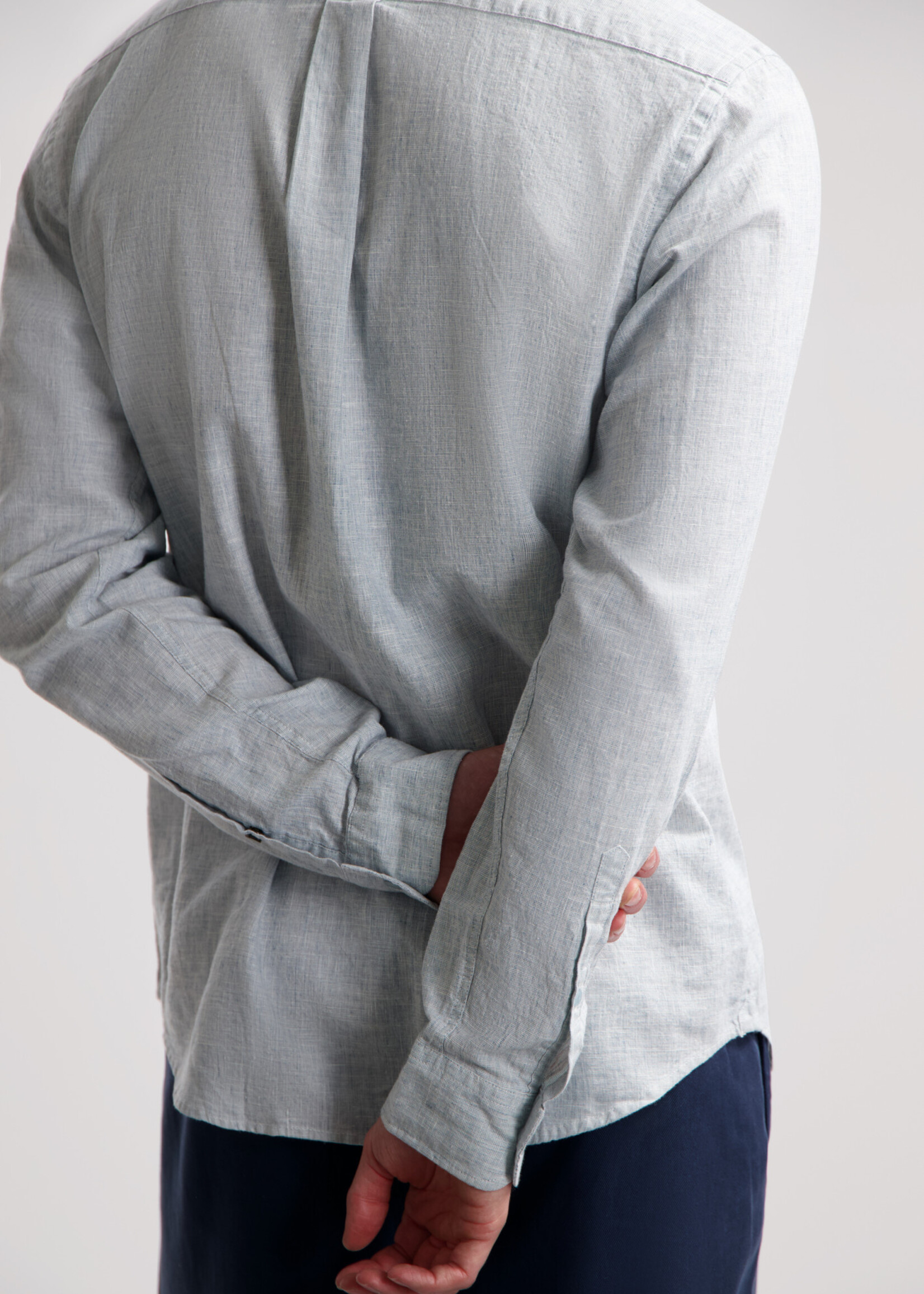 DSTREZZED Marvin Shirt Light Melange Linen - Aegean Blue