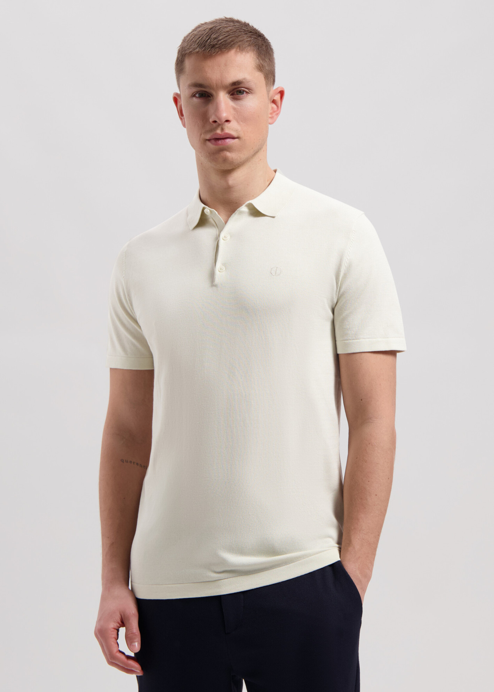 DSTREZZED Camilo Polo Cotton Knit - Silver Birch