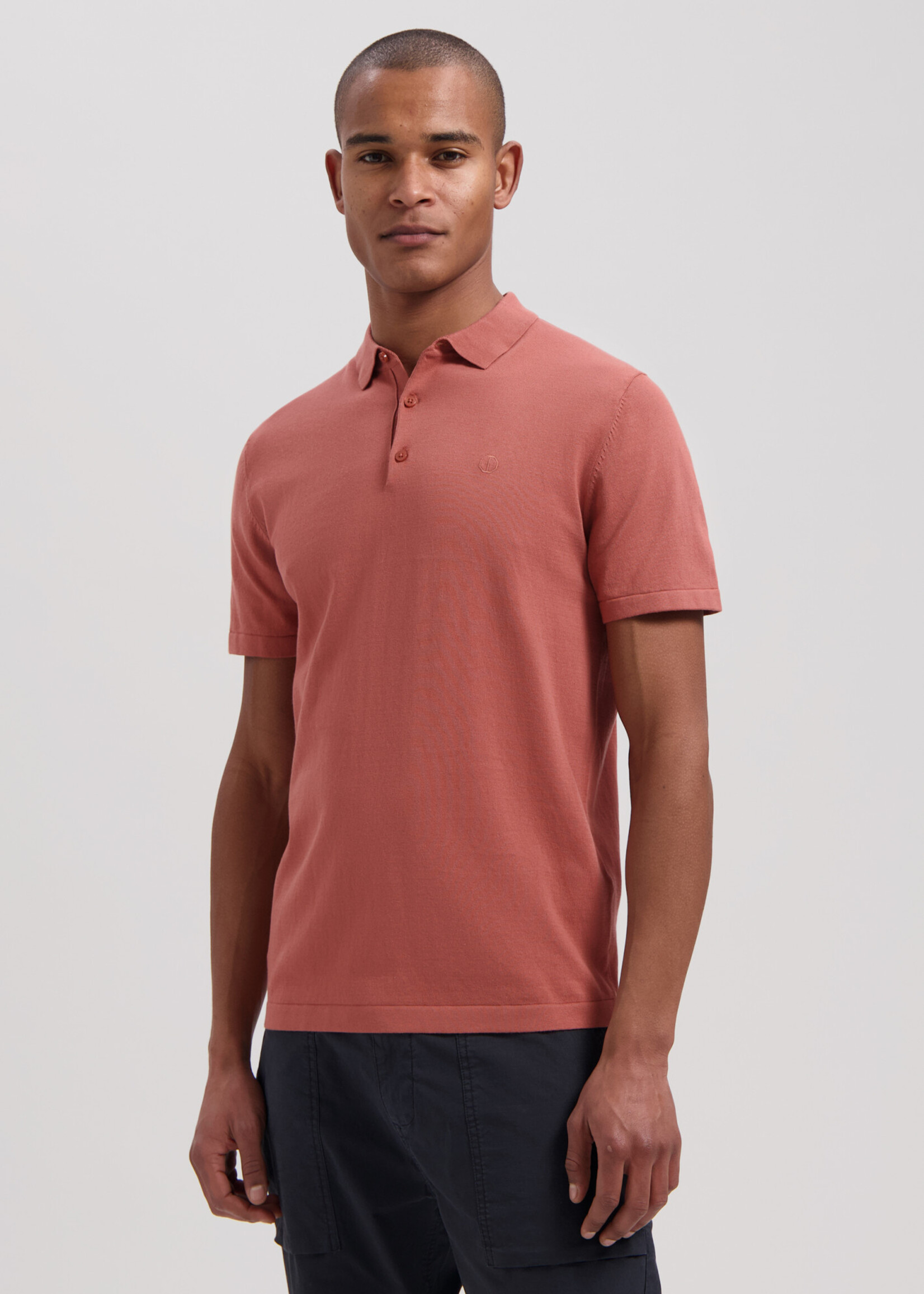 DSTREZZED Camilo Polo Cotton Knit - Cedar Wood