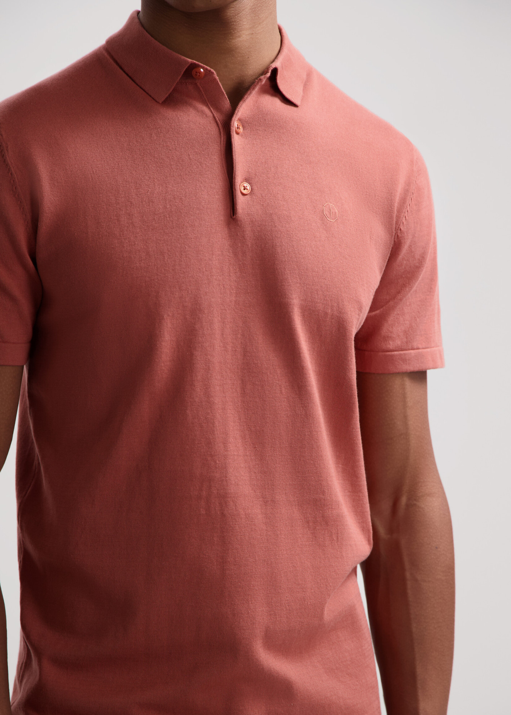 DSTREZZED Camilo Polo Cotton Knit - Cedar Wood