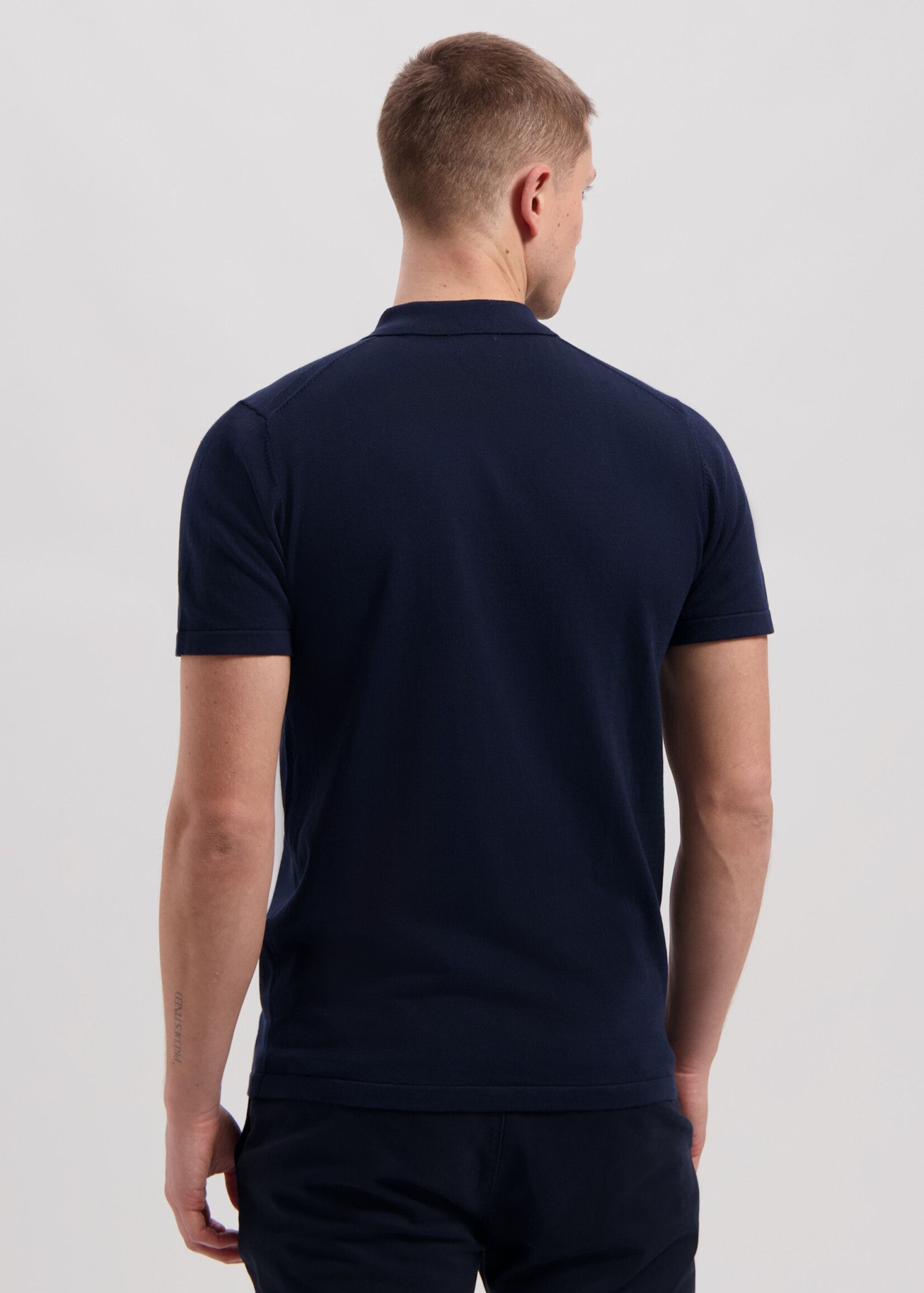 DSTREZZED Dorian Zip Polo - Dark Navy