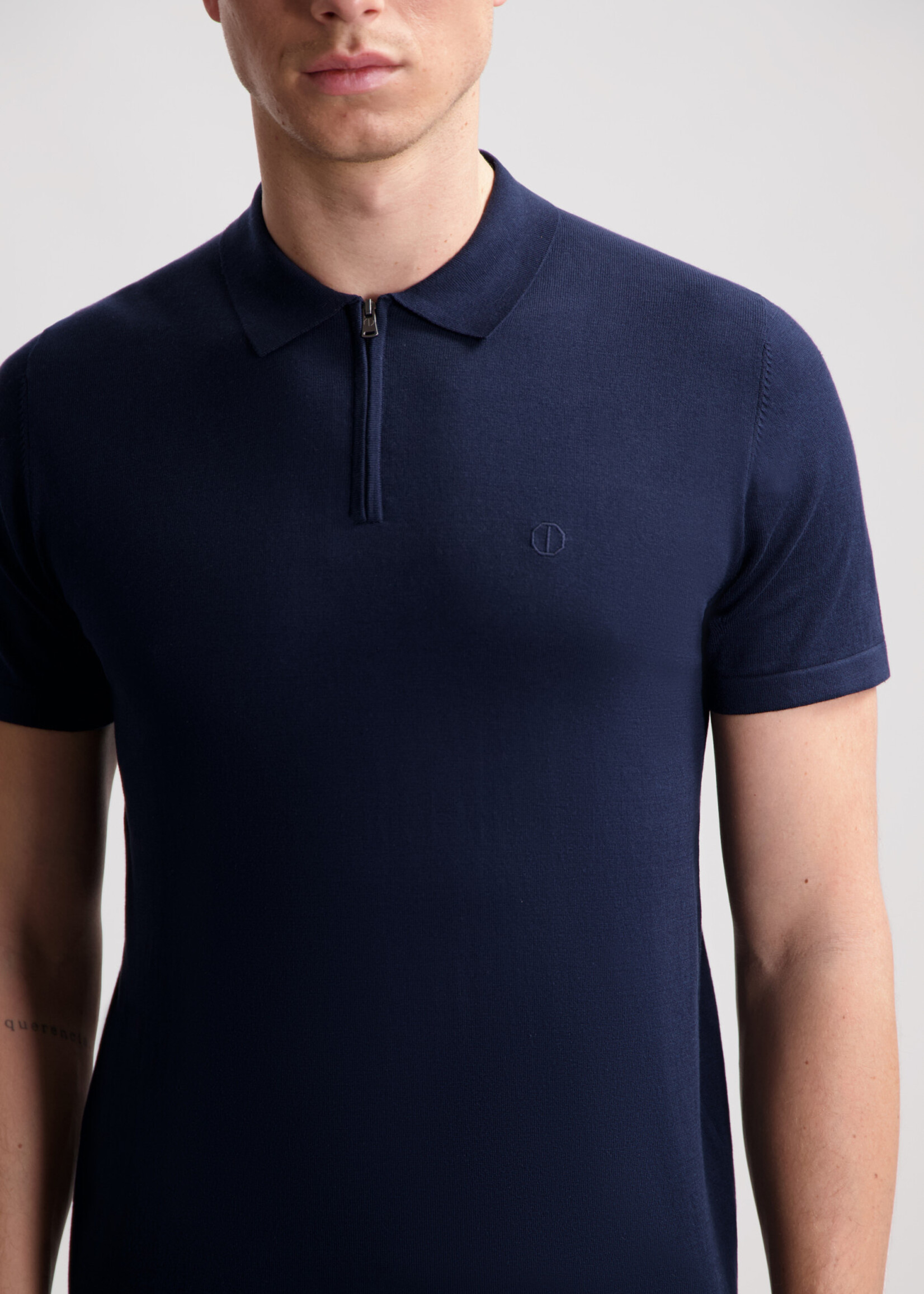 DSTREZZED Dorian Zip Polo - Dark Navy