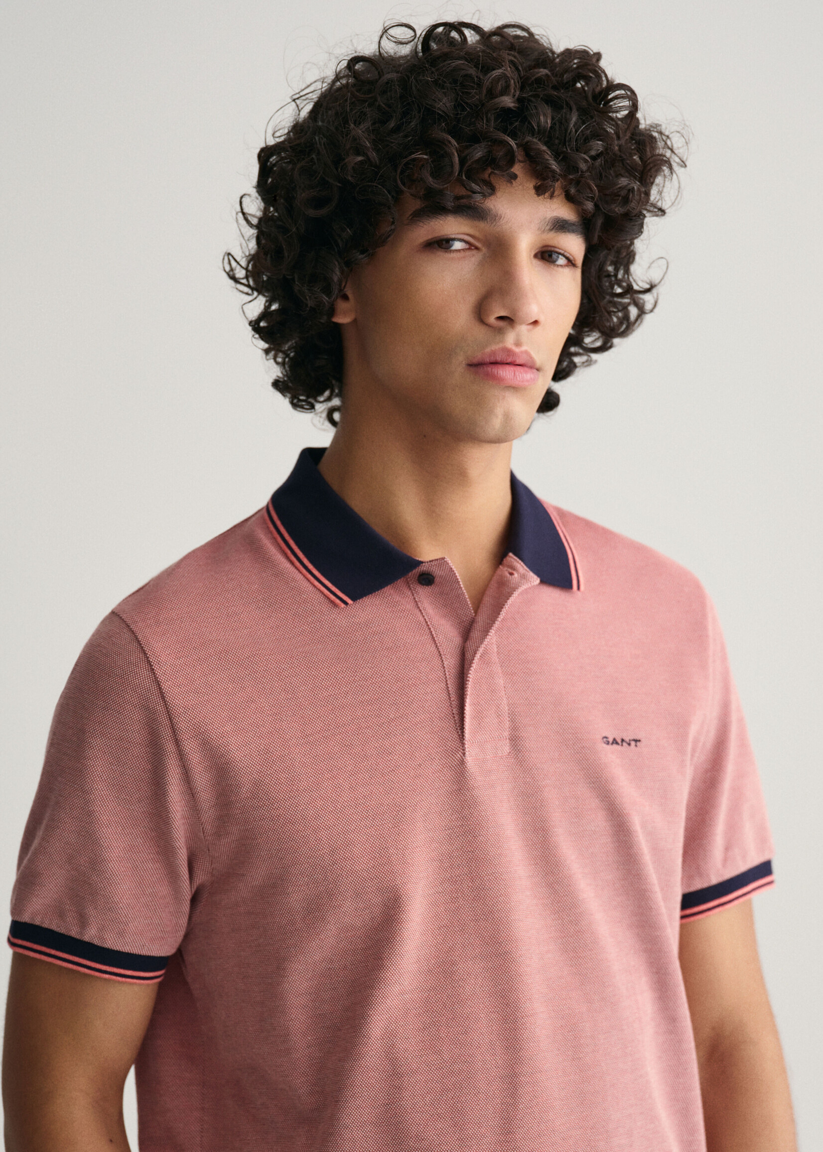 GANT 4-Color Oxford Piqué Polo Shirt - Sunset Pink