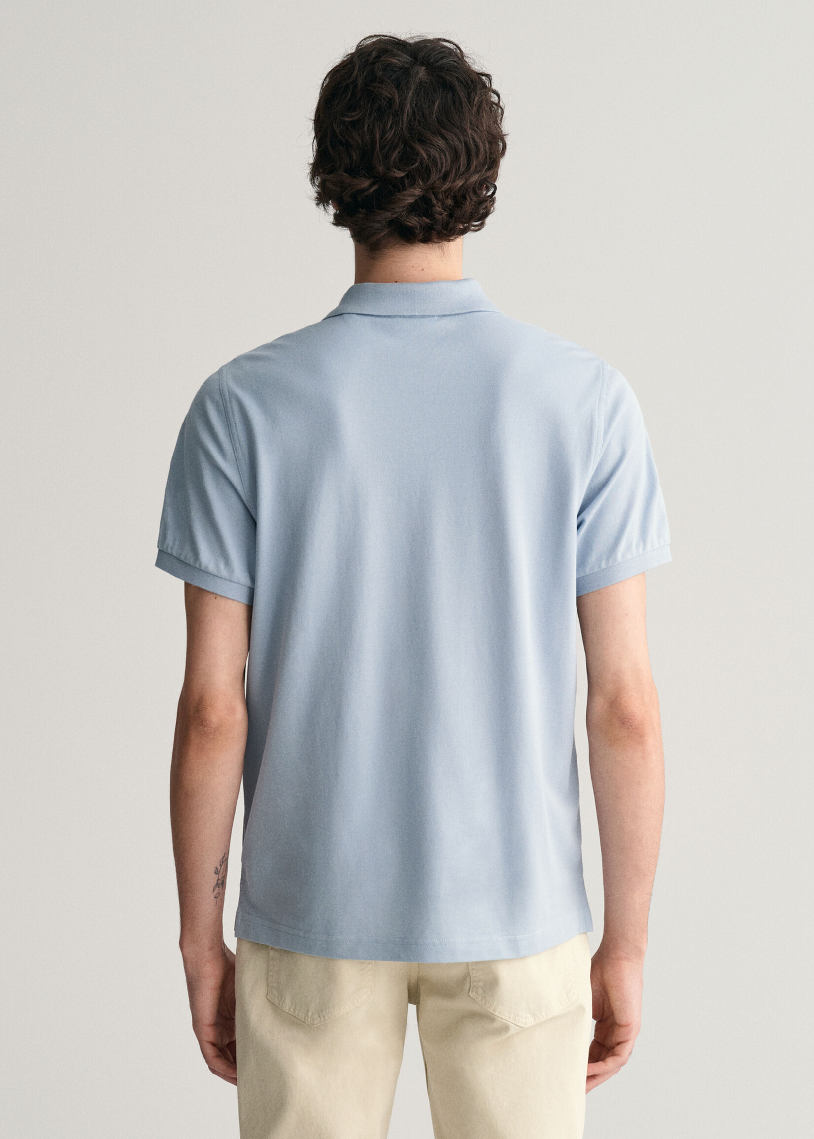 GANT Regular Fit Shield piqué poloshirt - Dove Blue