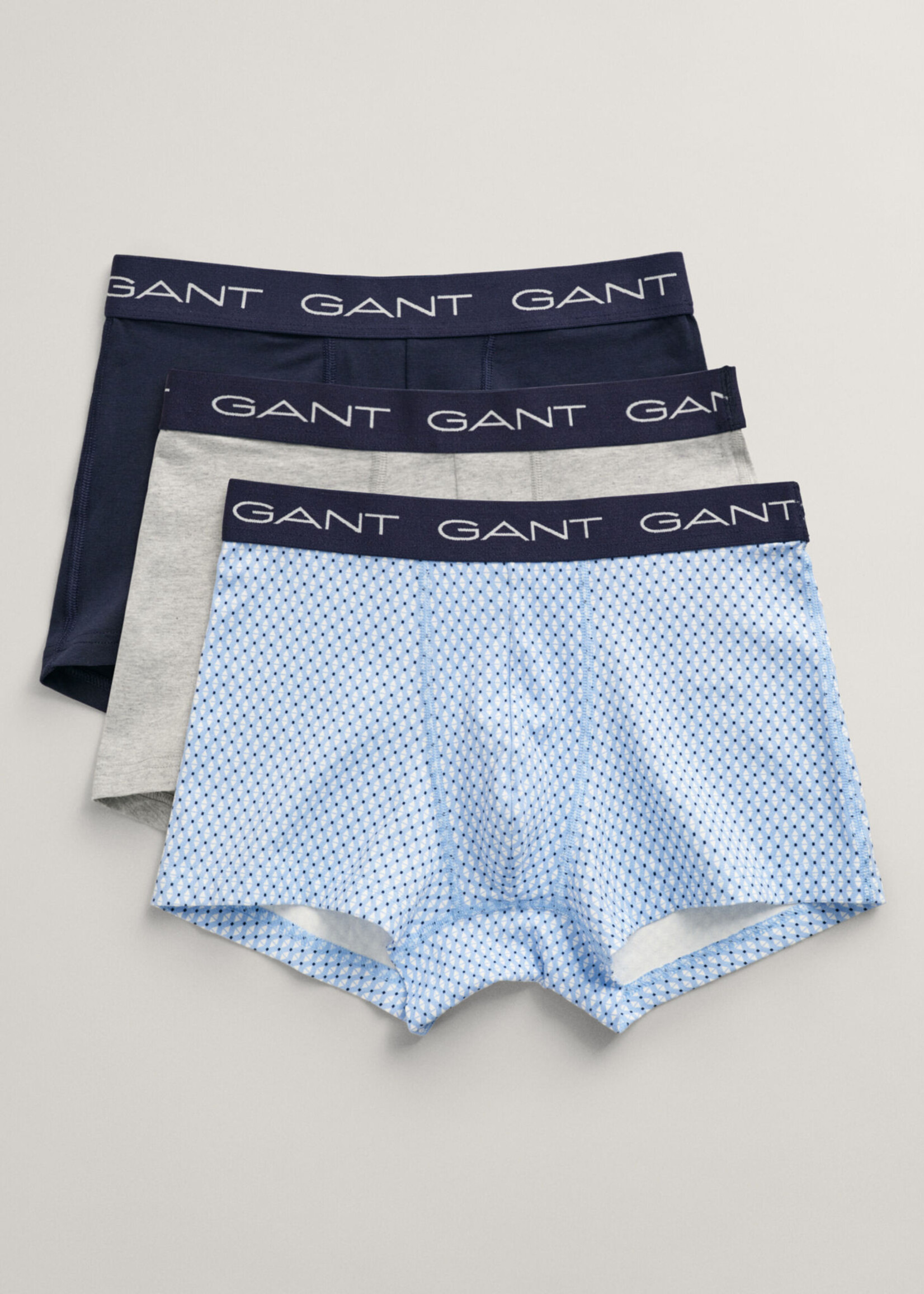 GANT 3-Pack Microprint Trunks - Shade Blue