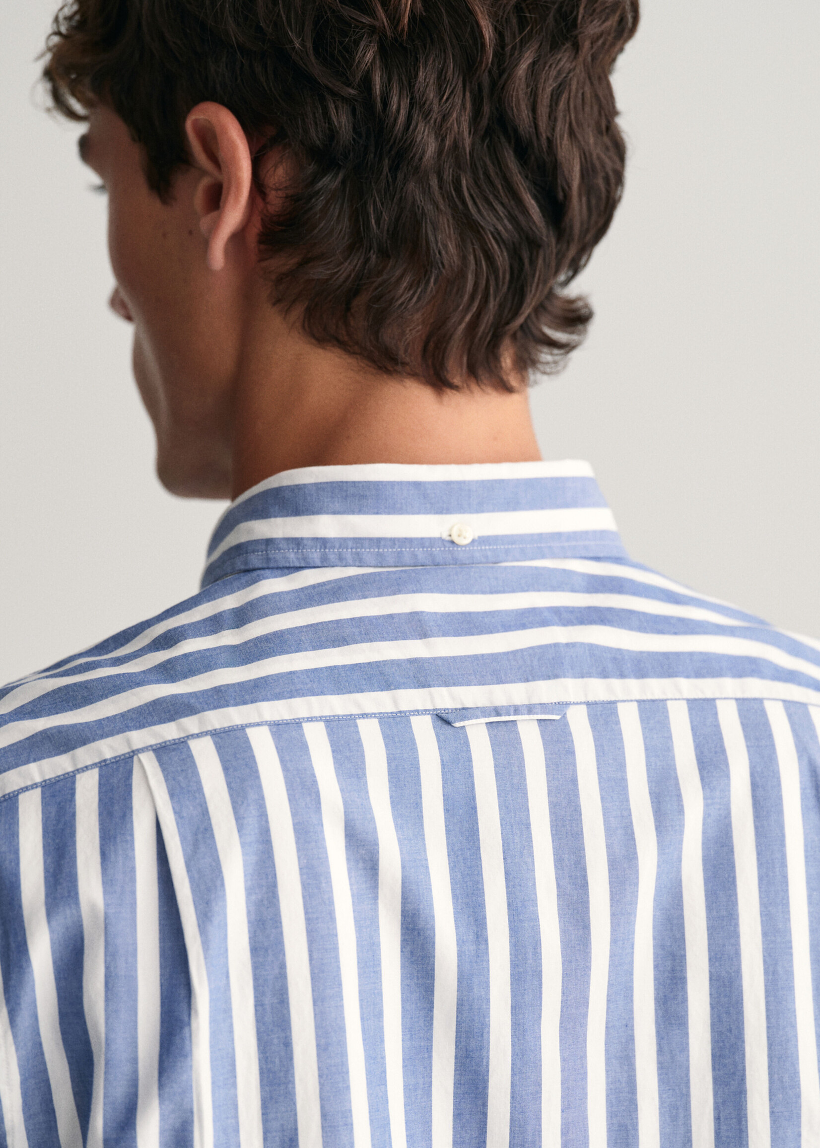 GANT Regular Fit poplin hemd met brede strepen - College Blue