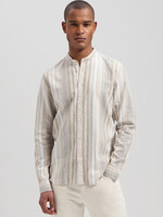 DSTREZZED Mao Shirt Linen Stripe