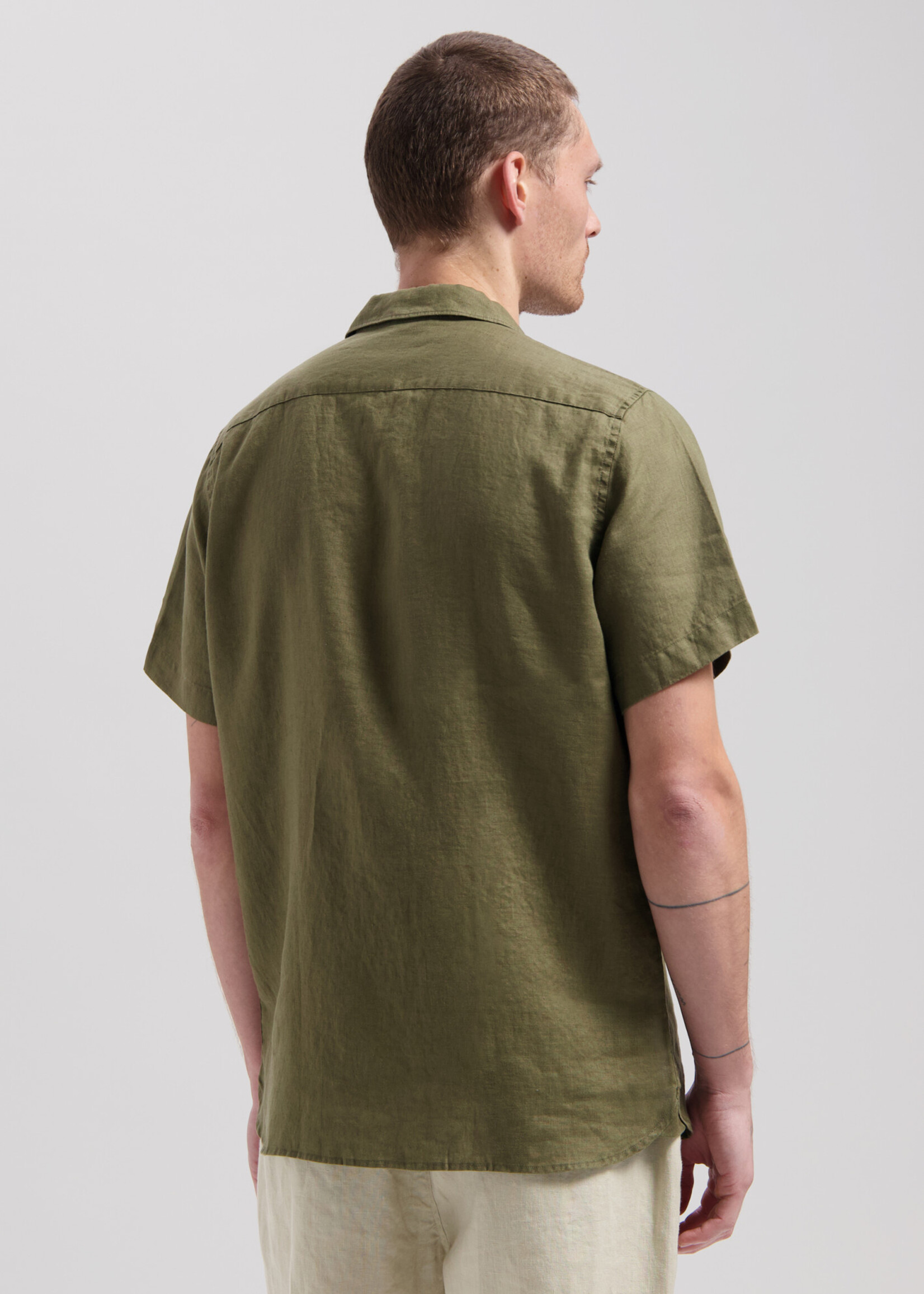 DSTREZZED Colter Resort Shirt Linen - Army Green