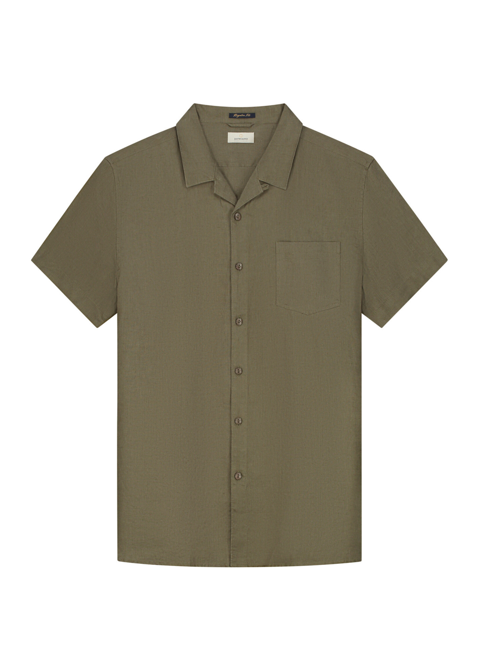 DSTREZZED Colter Resort Shirt Linen - Army Green