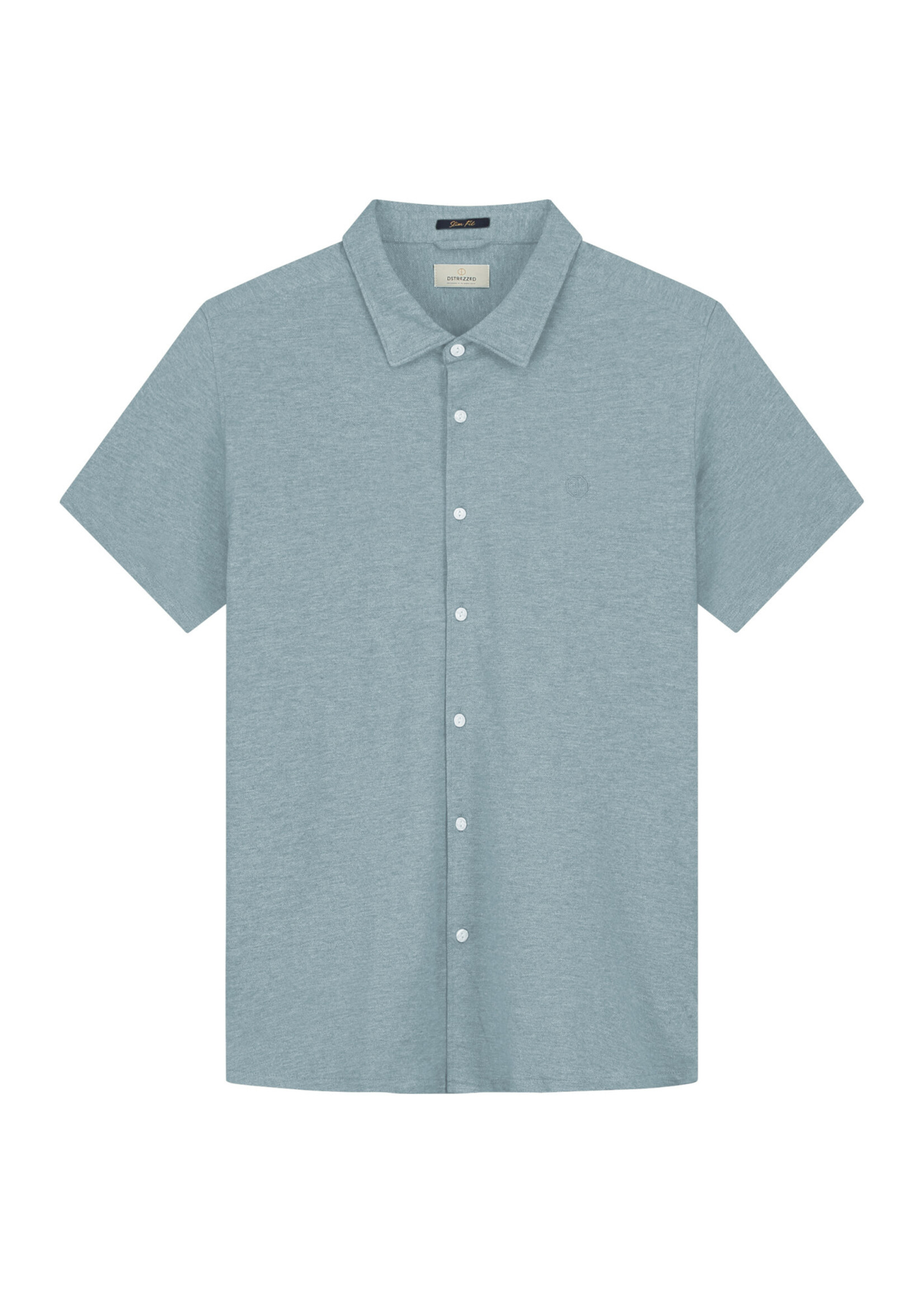 DSTREZZED Layton Shirt Melange Pique - Medium Blue