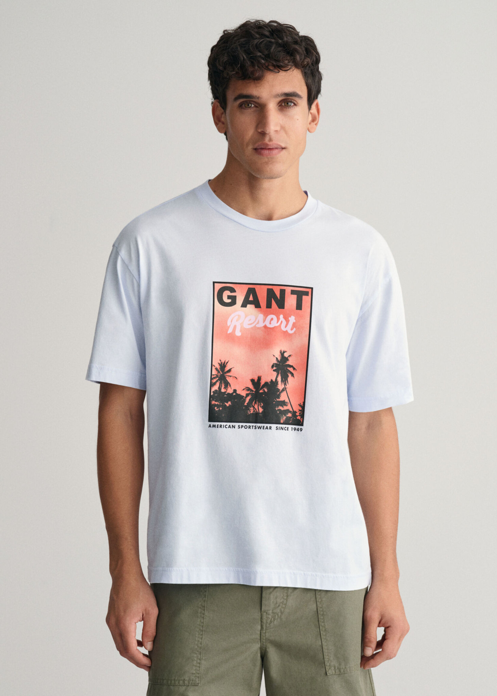 GANT T-shirt délavé Graphic - Light Blue