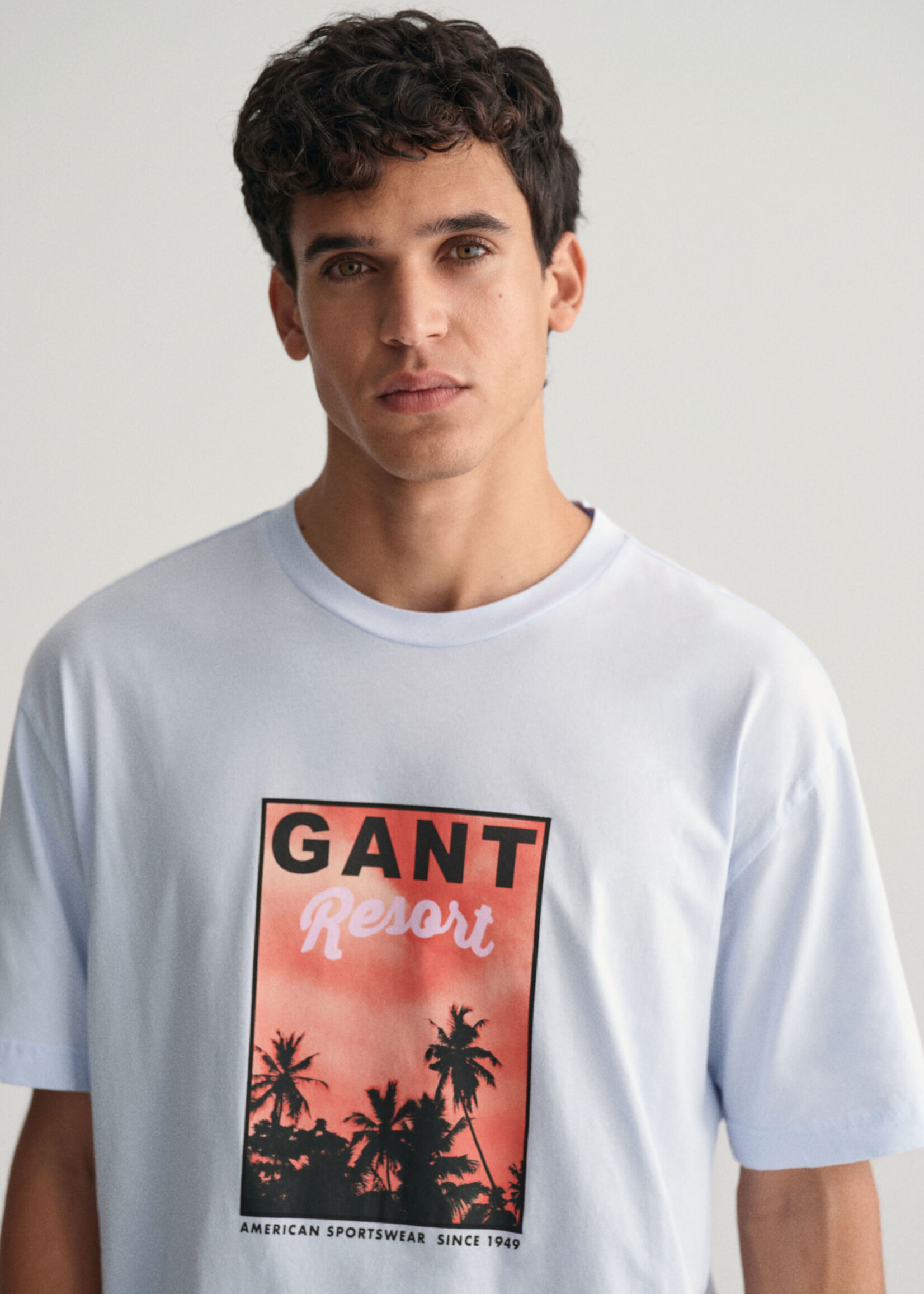 GANT T-shirt délavé Graphic - Light Blue