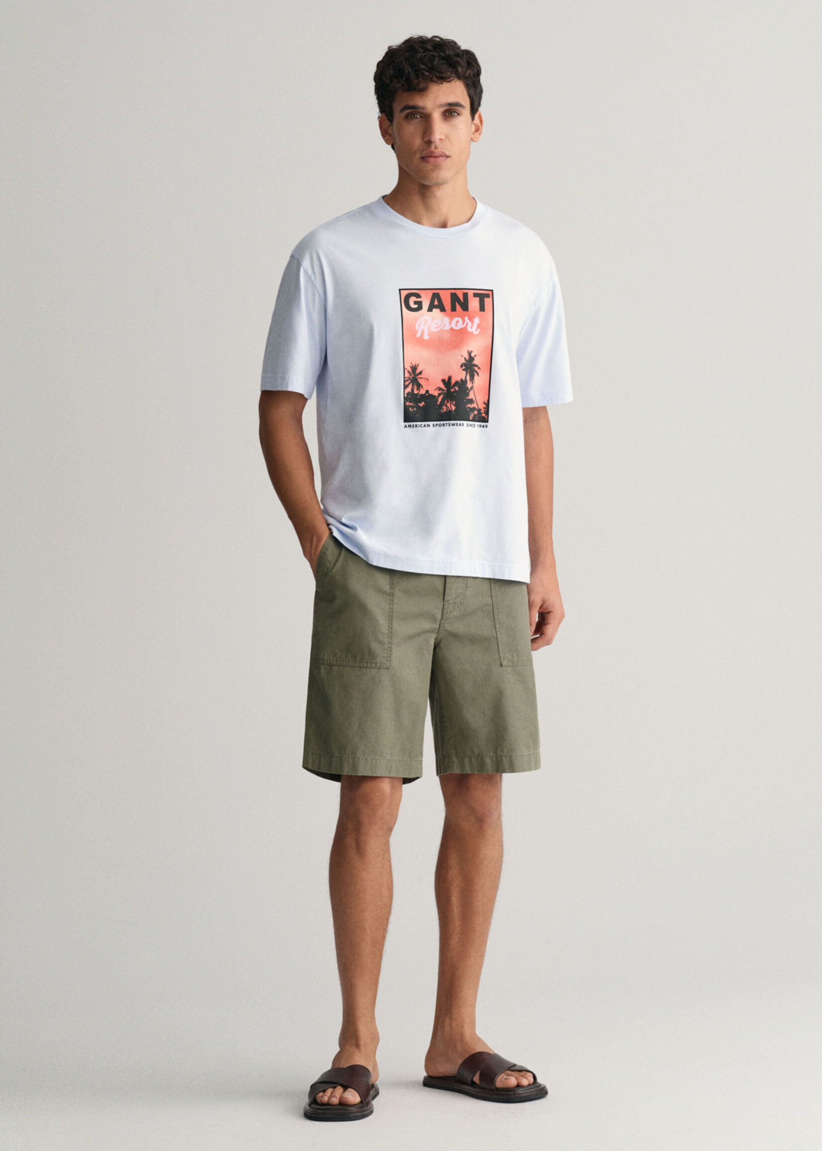 GANT T-shirt délavé Graphic - Light Blue