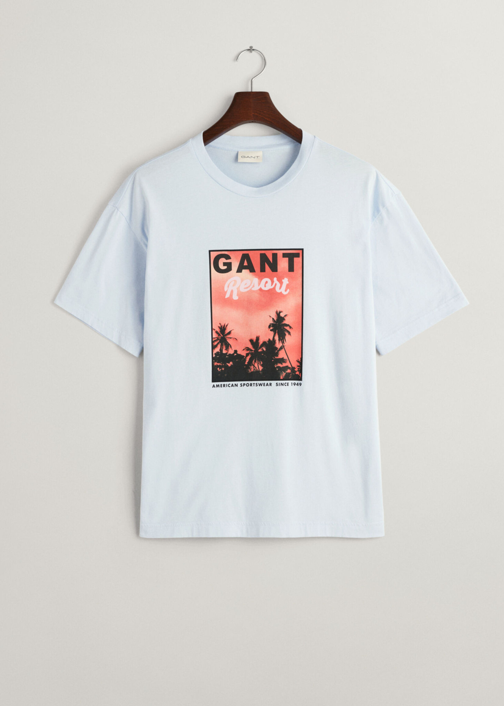 GANT T-shirt délavé Graphic - Light Blue