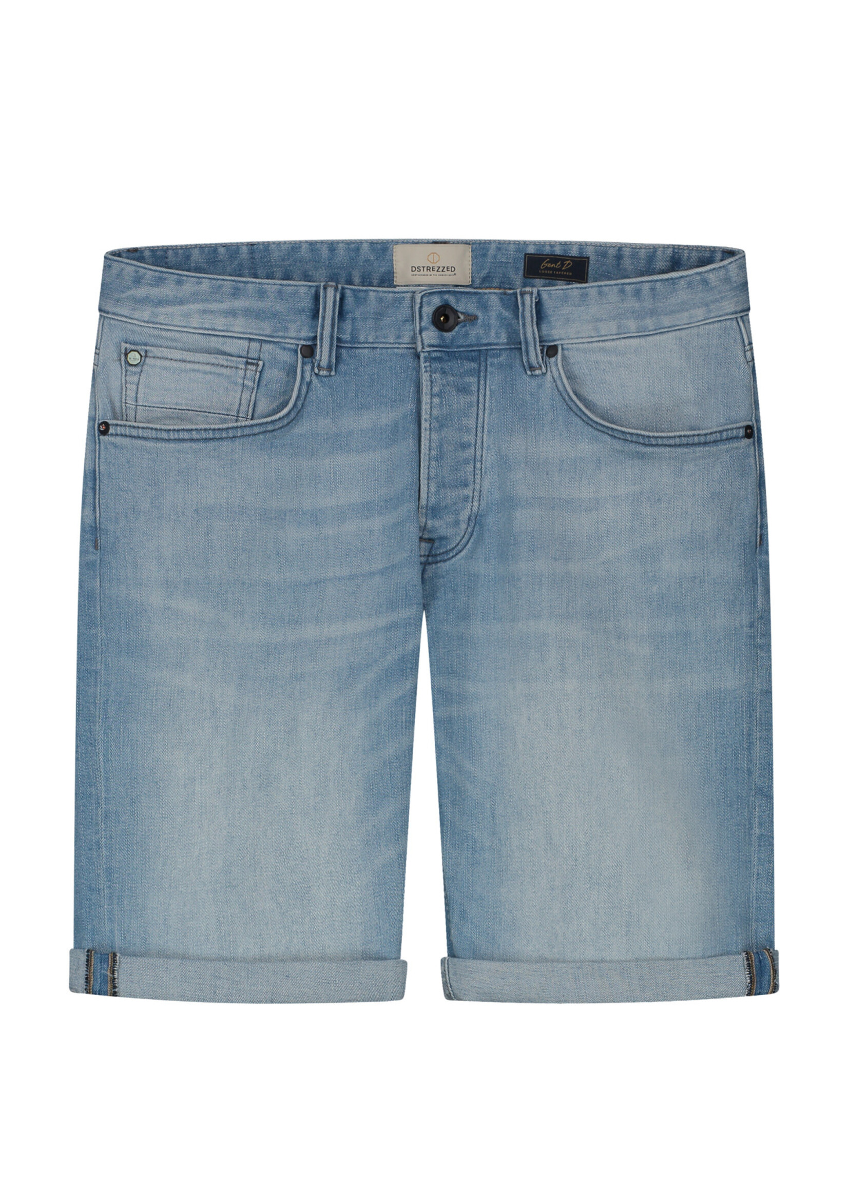 DSTREZZED Gent D Shorts Blue Stretch Denim - Venice Beach Bleach