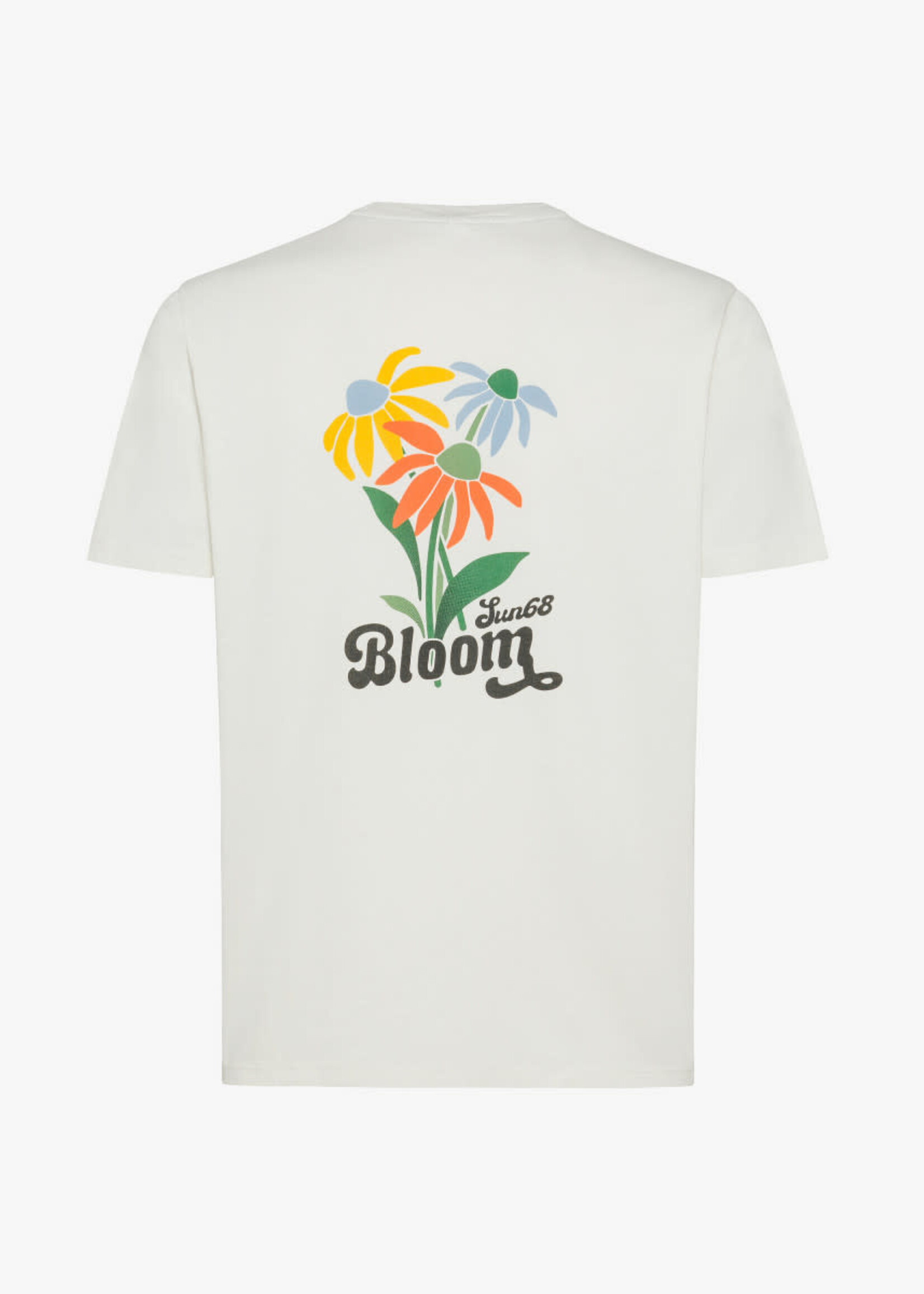 SUN68 T-shirt met bloemenprint op achterkant - Off White