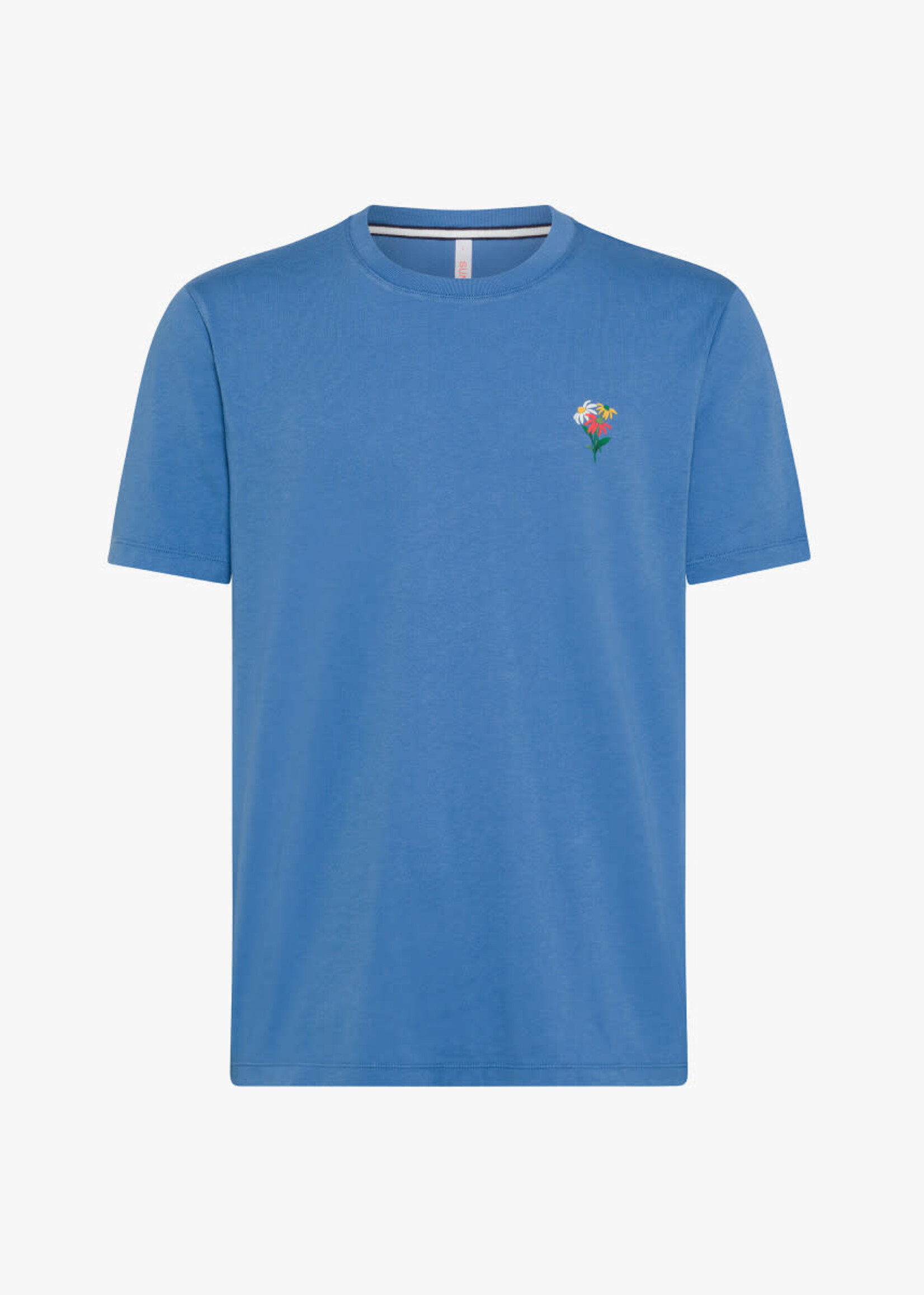 SUN68 T-shirt imprimé floral au dos - Bleu ciel