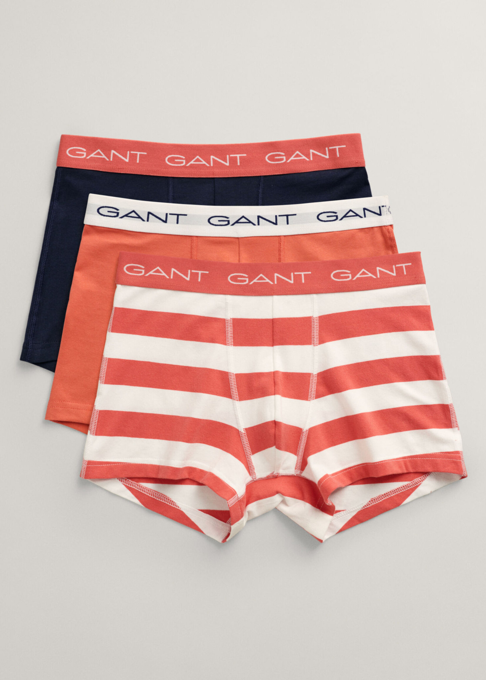 GANT 3-Pack Striped Trunks - Sunset Pink