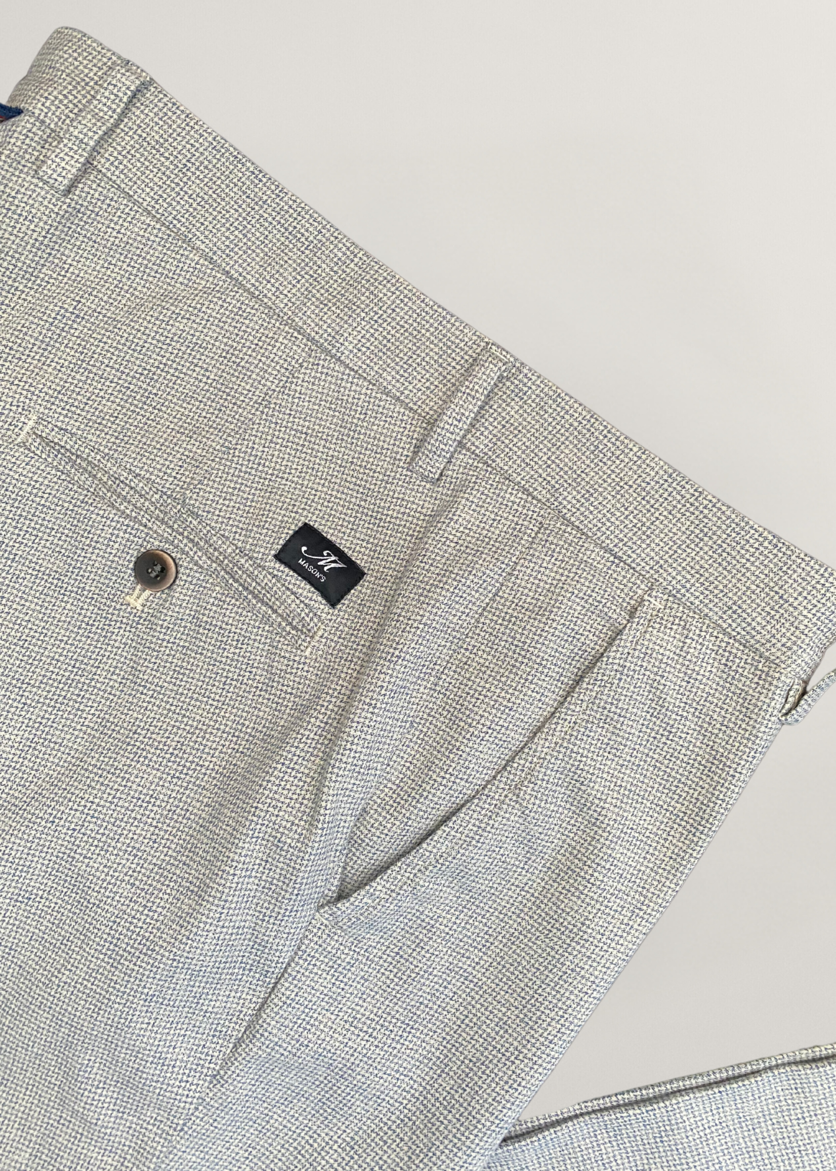 MASON'S Torino Style heren slim-fit katoenen broek met micropatroon - Beige