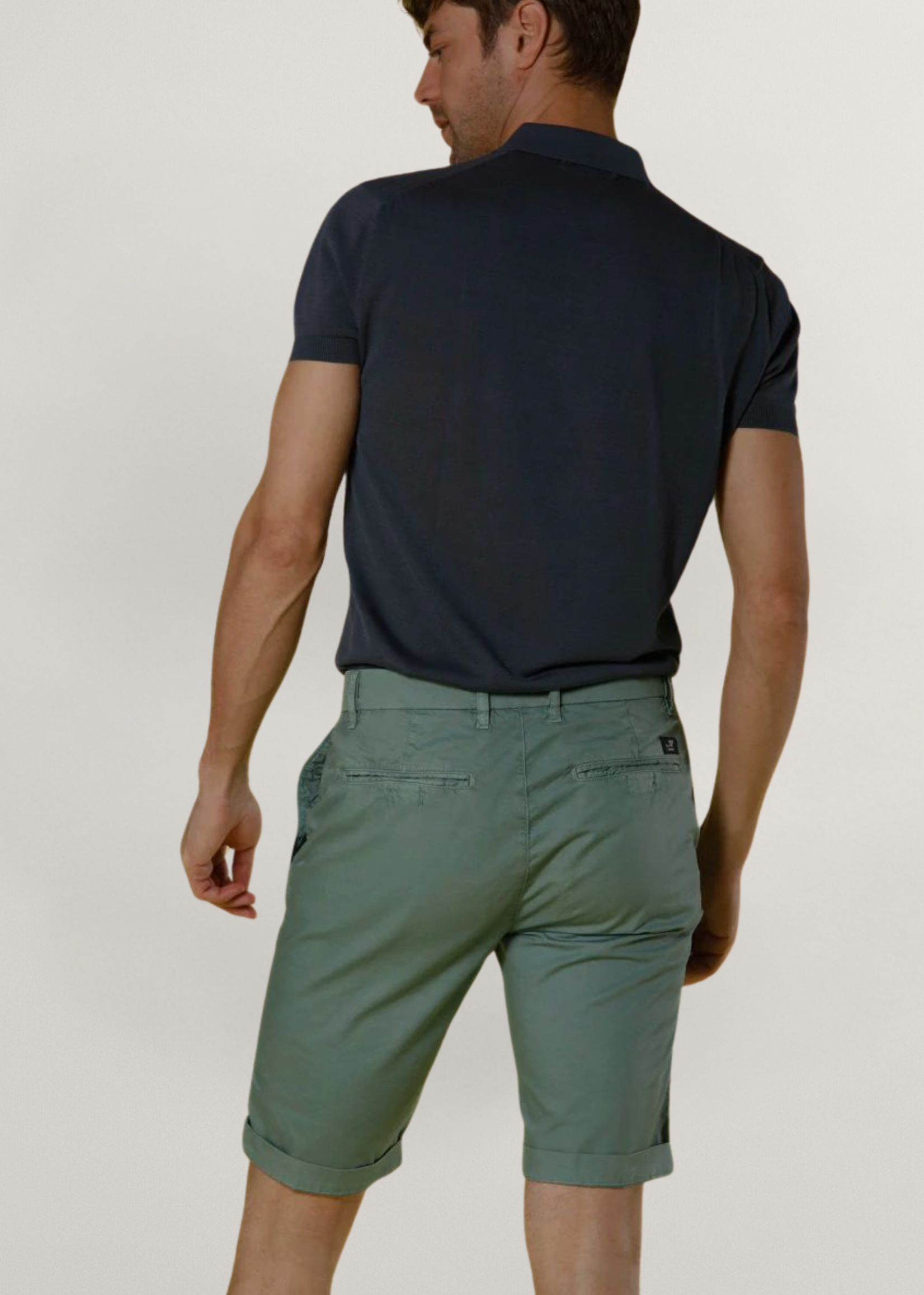 MASON'S London Bermuda chino homme en gabardine stretch regular fit - Vert menthe