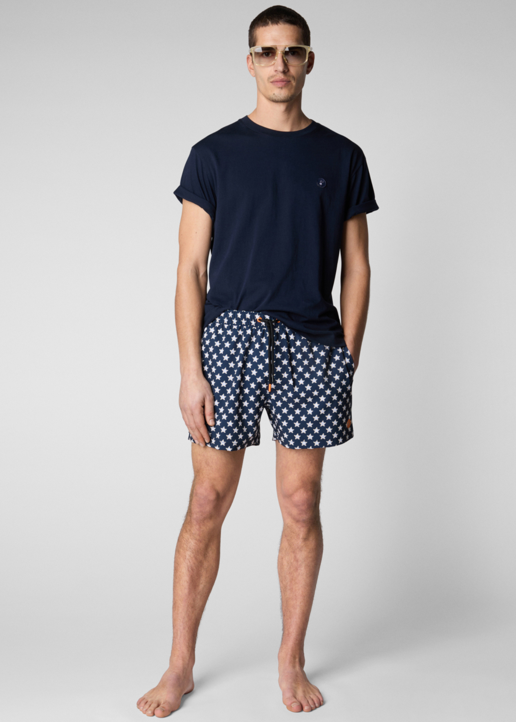 SAVE THE DUCK Zwemshort ADEMIR met Zeesterren - Donkerblauw