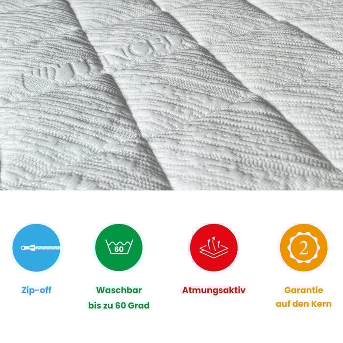 Matratze nach Mass Maßgeschneiderte matratze 101-110cm x 220cm Kaltschaum HR55 mit Memory Schaum