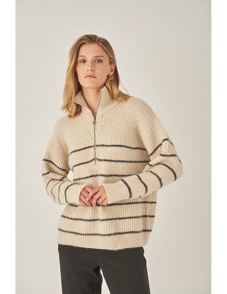 Designers Society LAVIN - knitwear - beige w. stripes