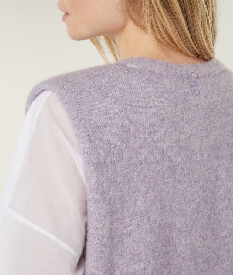 10DAYS fluffy knit gilet - light lilac