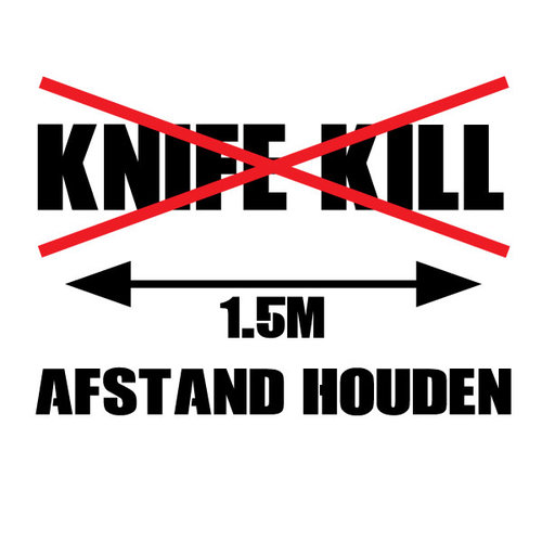 P.A.C. Funding Actie T-shirt Knife Kill :  Zwart