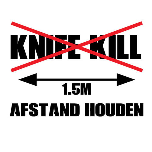 P.A.C. Funding Actie T-shirt Knife Kill :  Wit