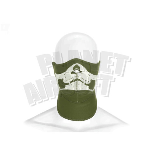 Invader Gear Death Head Neoprene Half Face Protector : Olive Drap