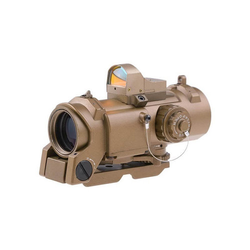 Theta Optics 4x32E Scope with Micro Red Dot Sight FDE