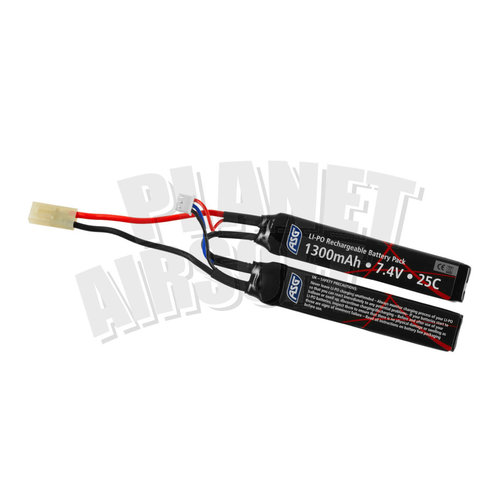 ASG ASG Lipo 7.4V 1300mAh 25C Twin Type