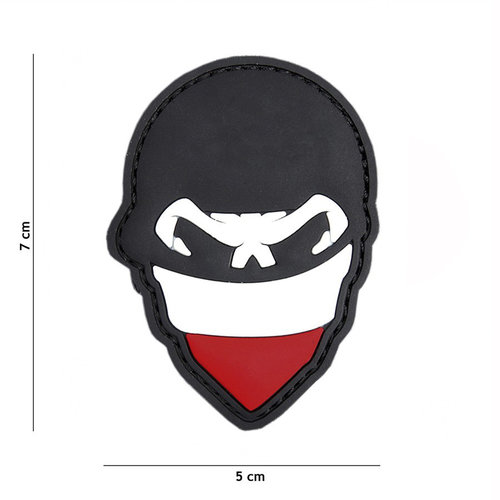 101 Inc. Embleem 3D PVC Polish skull balaclaca rood - 2084 101 Inc. Embleem 3D PVC Polish skull balaclaca rood - 2084