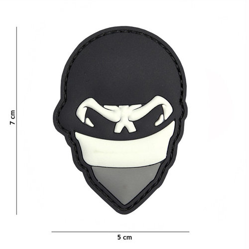 101 Inc. Embleem 3D PVC Polish skull balaclaca grijs - 2083 101 Inc. Embleem 3D PVC Polish skull balaclaca grijs - 2083