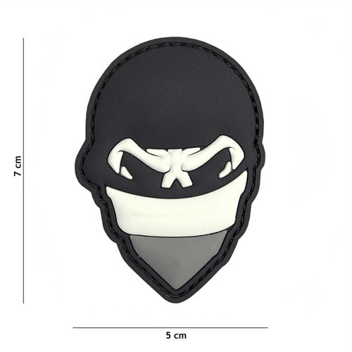 101 Inc. Embleem 3D PVC Polish skull balaclaca grijs - 2083