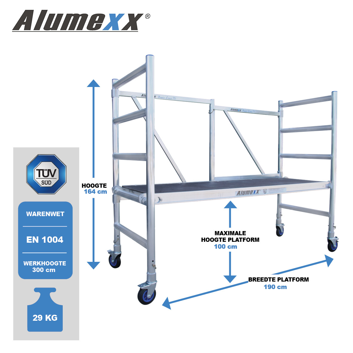 ALX Basic Kamersteiger 3 meter werkhoogte