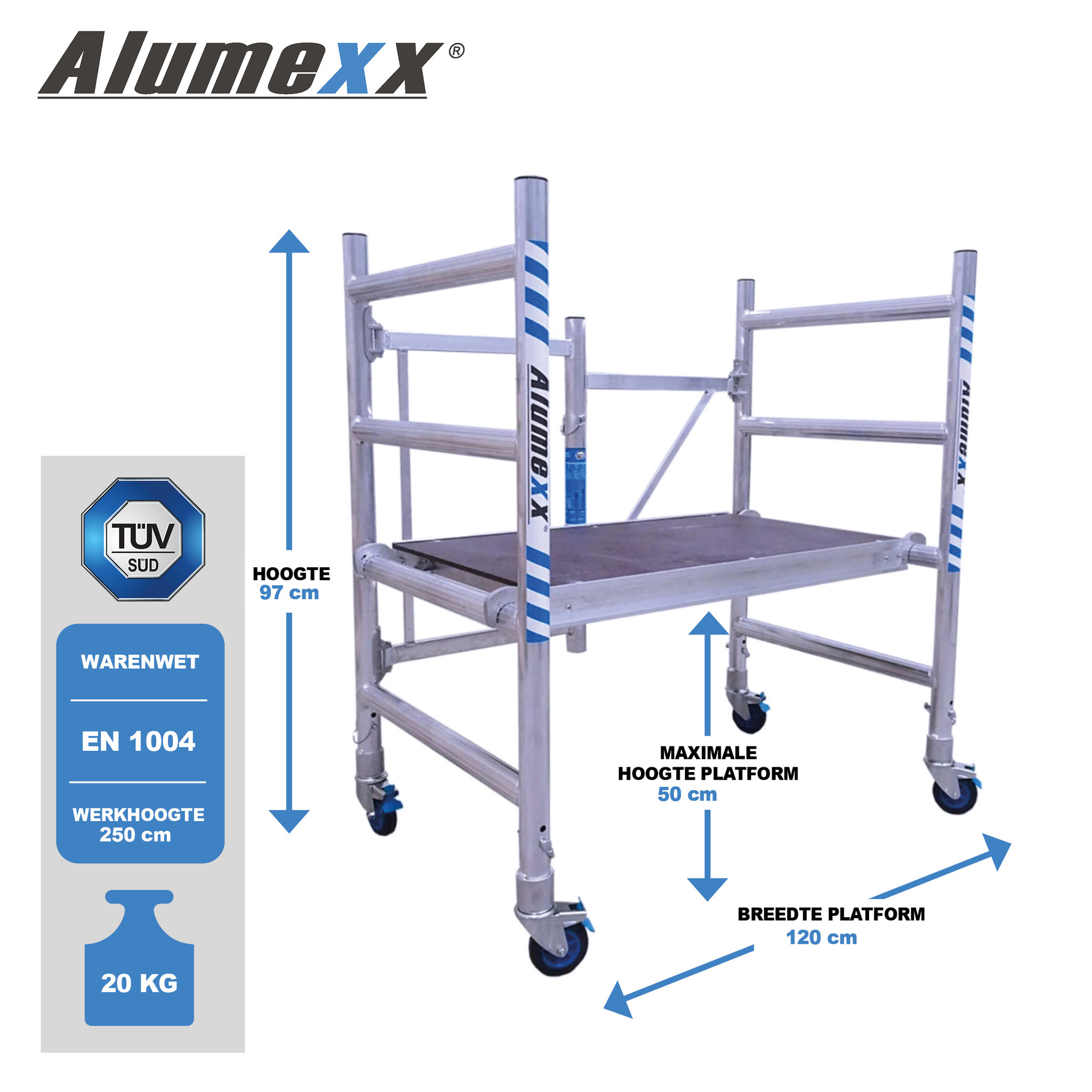 ALX A-up kamersteiger 75 x 100 x 2.5 meter WH