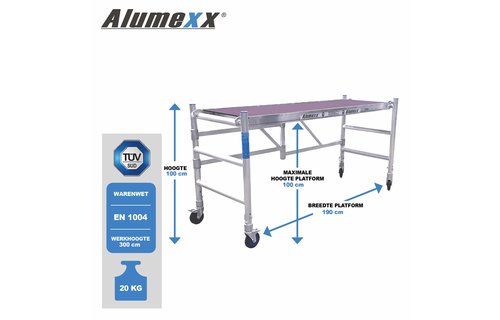 ALX Quicky 2.0 kamersteiger 75 x 190 x 3 meter WH