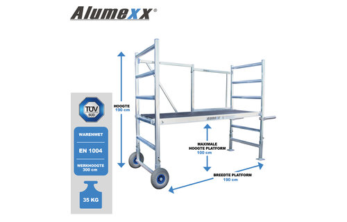 ALX FS 75 Tuinsteiger 75 x 190 x 3 mtr werkhoogte