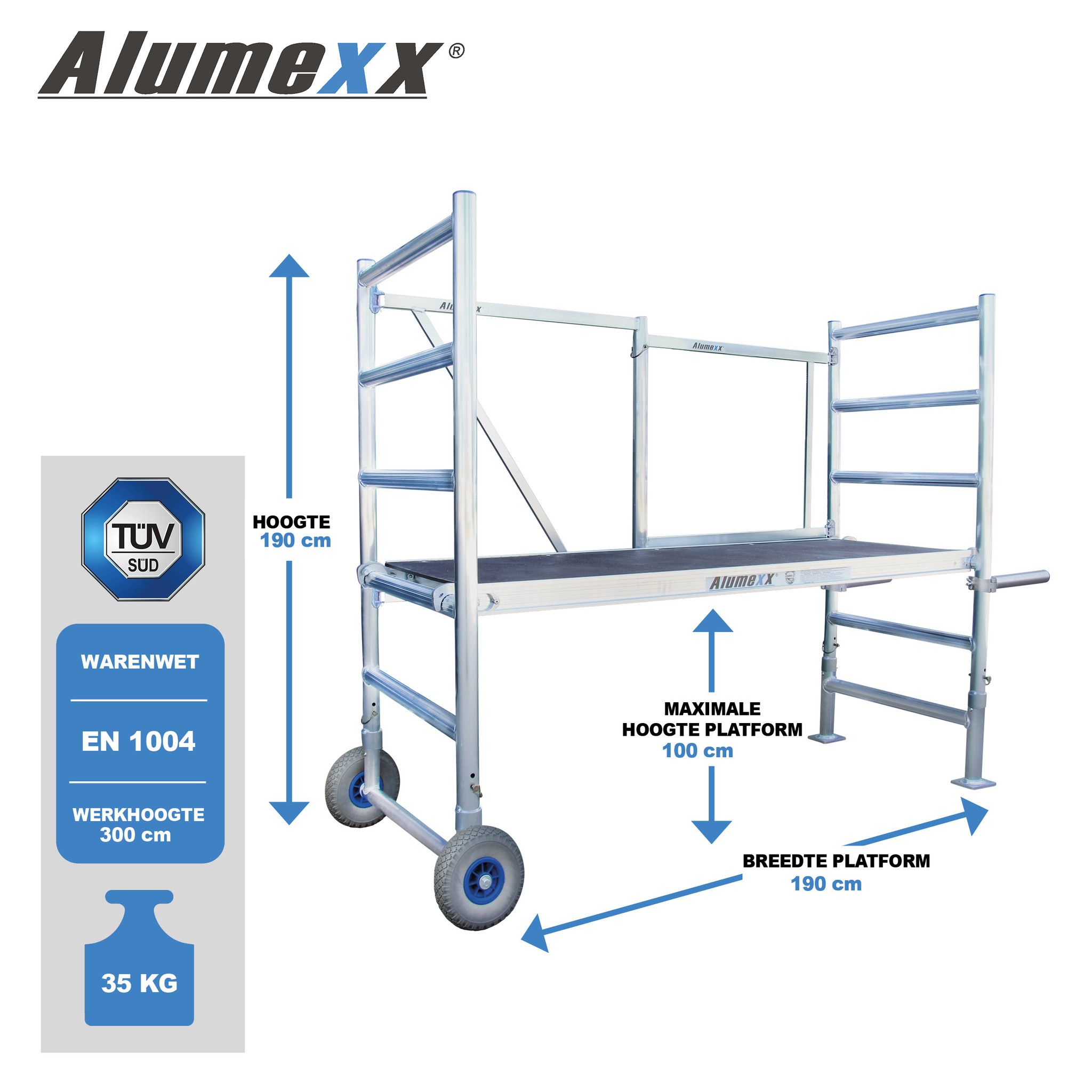 ALX FS 75 Tuinsteiger 75 x 190 x 3 mtr werkhoogte