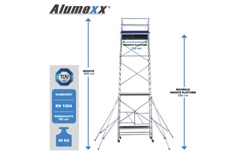 ECO-line kamersteiger 8 meter  werkhoogte