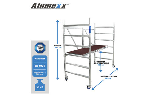 ALX kamersteiger 90 x 190 x 4,7 meter WH