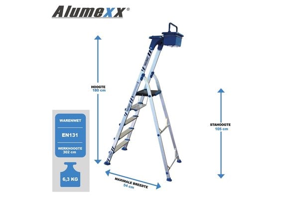 Alumexx Twin-Deck 2.0 Huishoudtrap 5 treeds