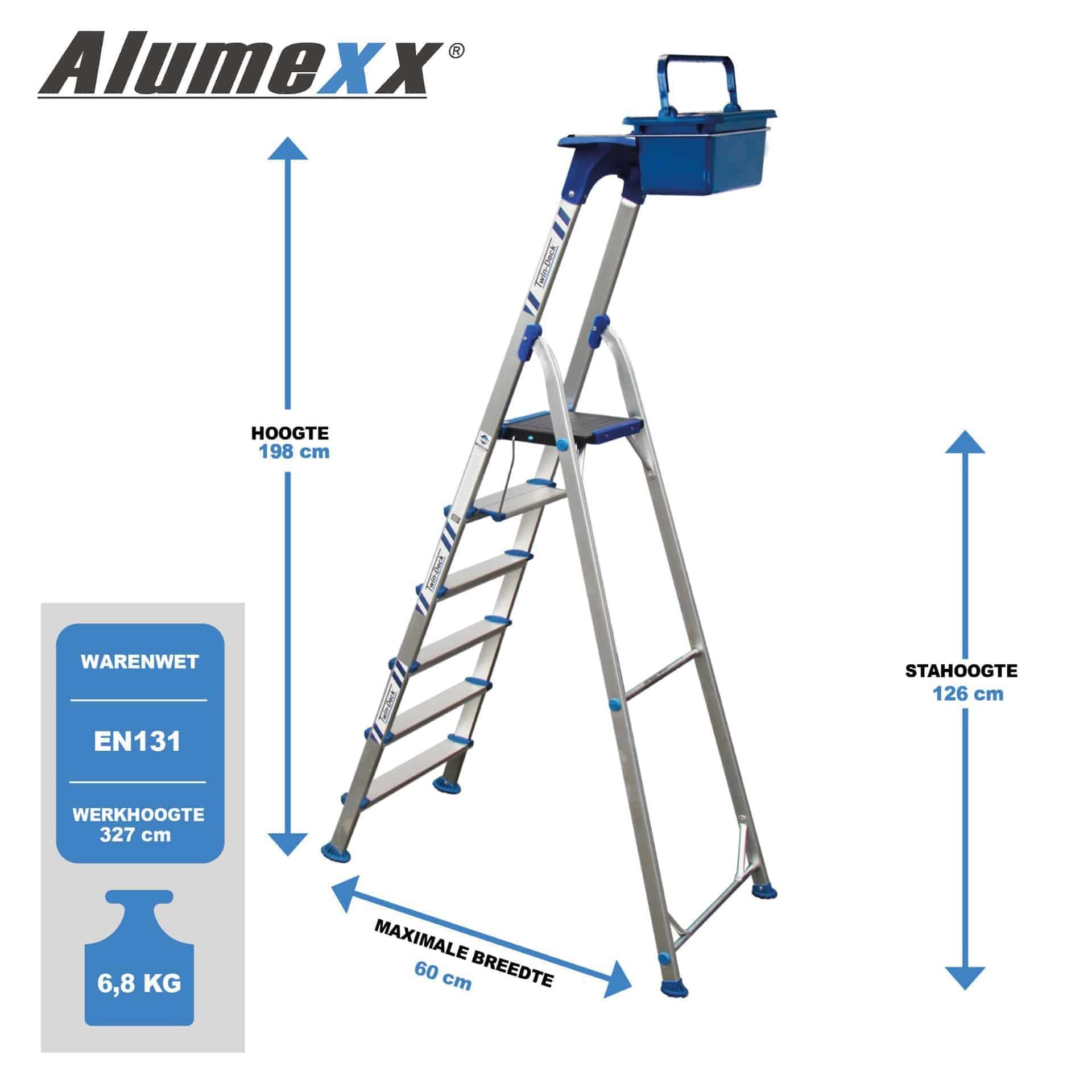 Alumexx Twin-Deck 2.0 Huishoudtrap 6 treeds