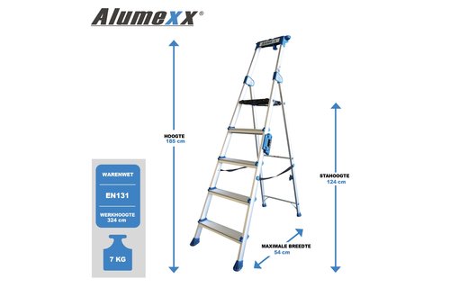 Alumexx UP huishoudtrap 5 treeds