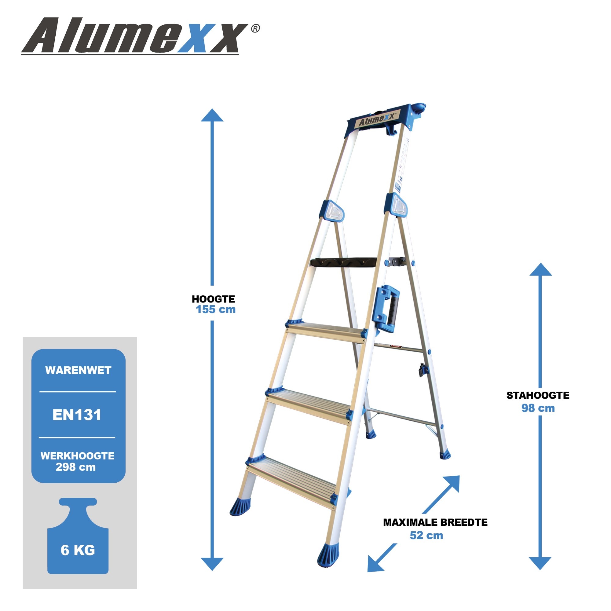Alumexx UP huishoudtrap 4 treeds