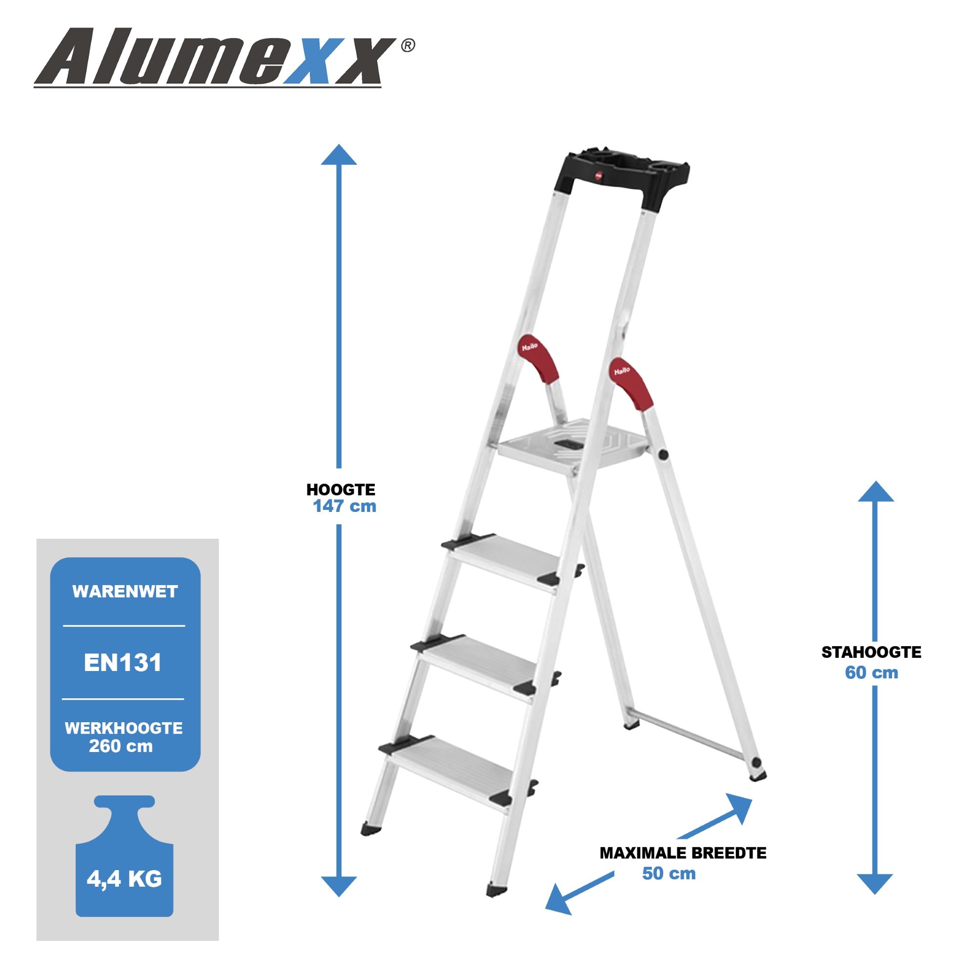 Hailo XXL EasyClix huishoudtrap 5 treeds