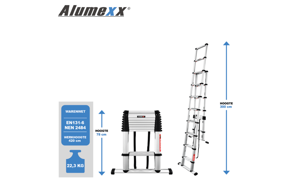 Telesteps Combi Line 3,0 m telescoopladder